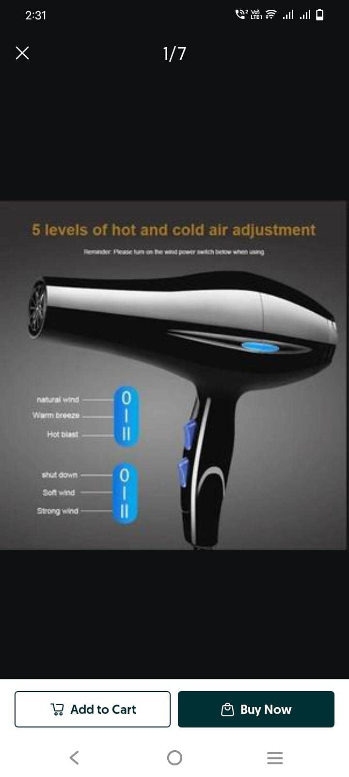 Hair dryer Heavy moter

                                                            alt=