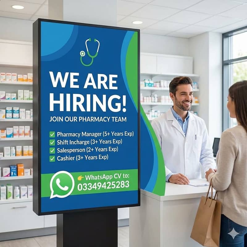 Pharmacy Salesman/Cashier/Sweeper/ required at Pharmacy Lahore Only

                                                            alt=