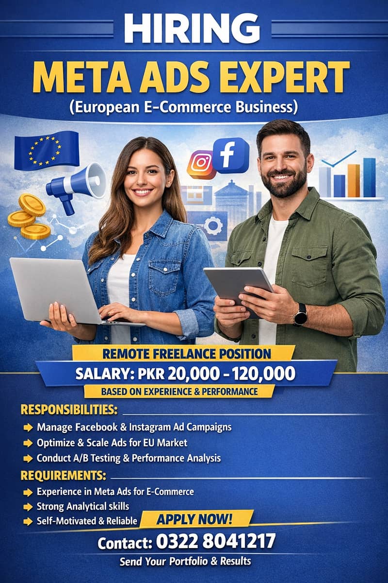 Meta Ads Expert Required | Jobs | Staff Required | Urgent Hiring

                                                            alt=