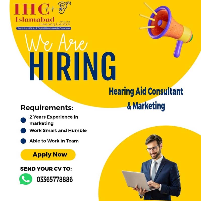 Hearing Aid Consultant &  Marketing Officer (Muzaffarabad)

                                                            alt=
