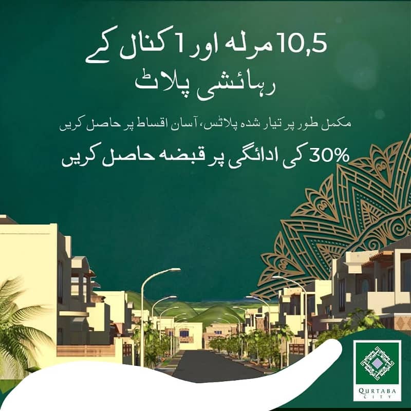 5 Marla, 10 Marla & 1 Kanal Plots on 2 Years Installment Qurtaba City

                                                            alt=