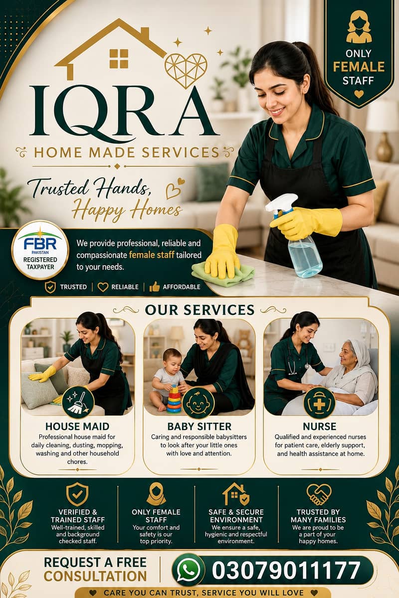 House Maids , Babysitter , Patient Care , Nurse , Nanny, female Cook

                                                            alt=