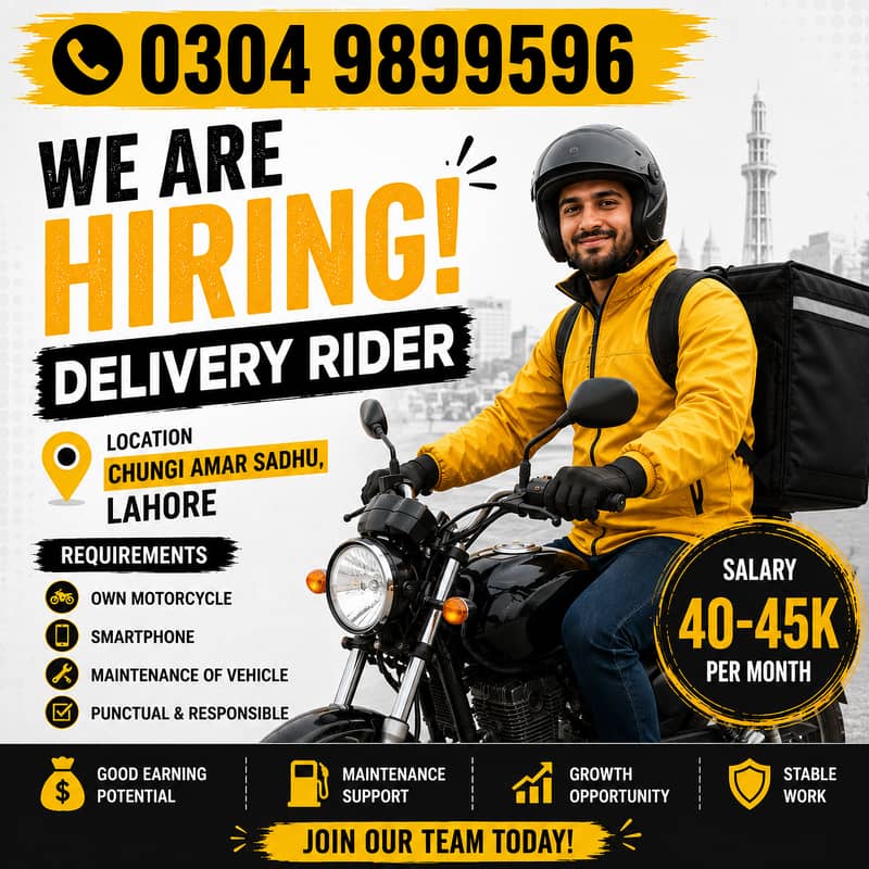 Need Delivery Rider for Frozen Food Delivery

                                                            alt=