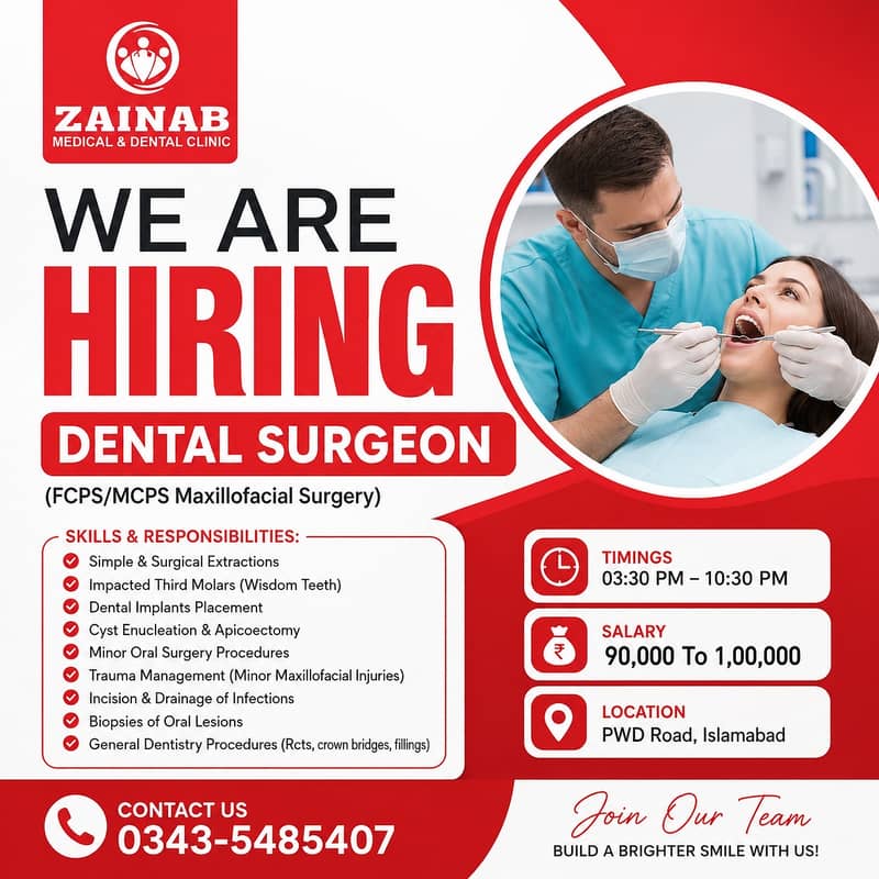 Dental Surgeon Required | FCPS/MCPS | Urgent Hiring | Islamabad Jobs

                                                            alt=