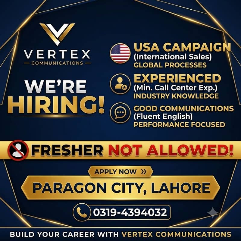 Call Centre Job | In Lahore | US Campaign |Experienced| Male & Female

                                                            alt=