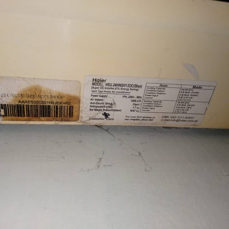 Haier Inverter split Ac 2 ton new/Haier 2 Ton Ac/Hair Ac/Haier Air Con

                                                            alt=