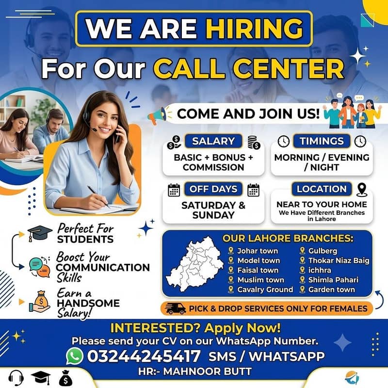 Urdu & English Call Center | Part Time | Full Time | Office Based Job

                                                            alt=