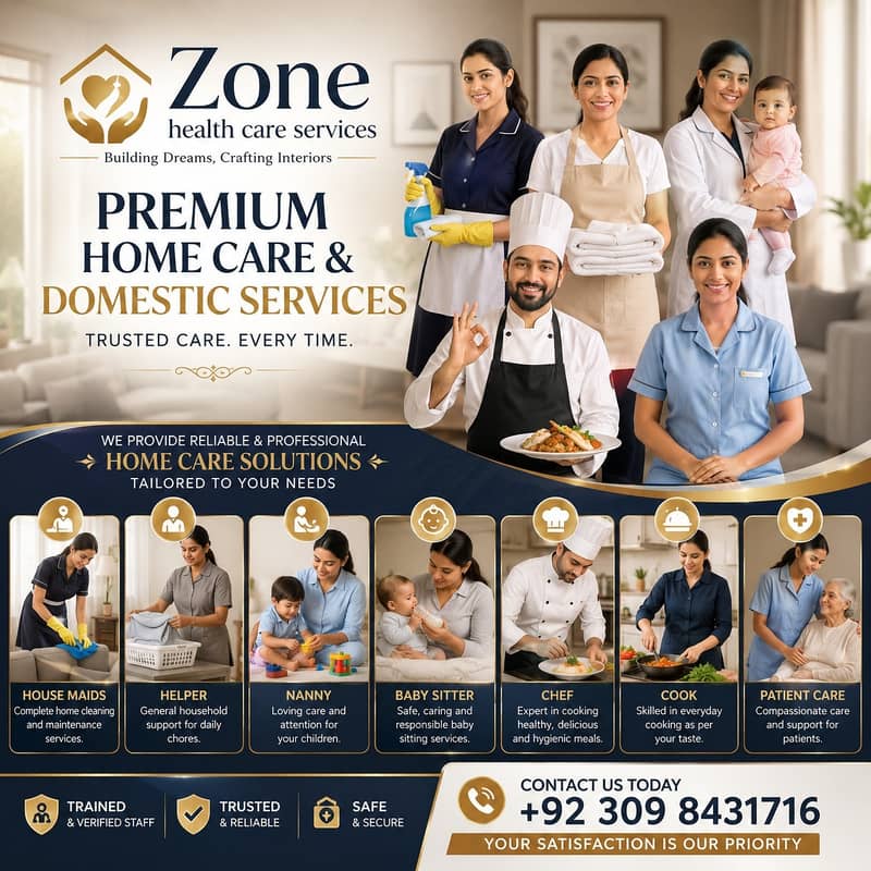 Maids, House Maids, cook, House chef, Baby Sitter maid available

                                                            alt=