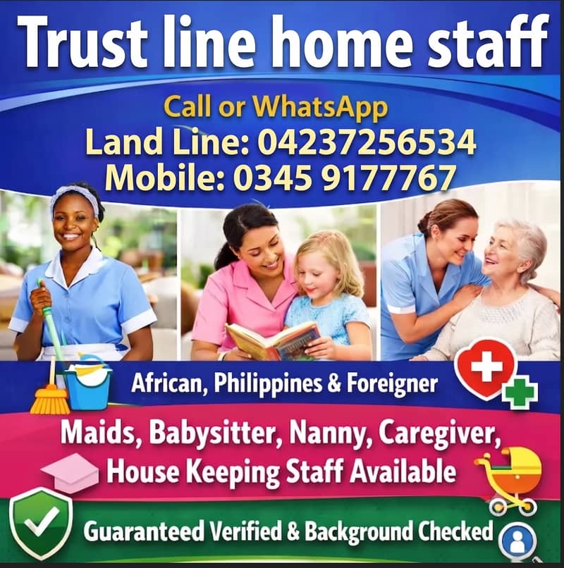 Maids / House Maids / cook / House chef / Baby Sitter maid available