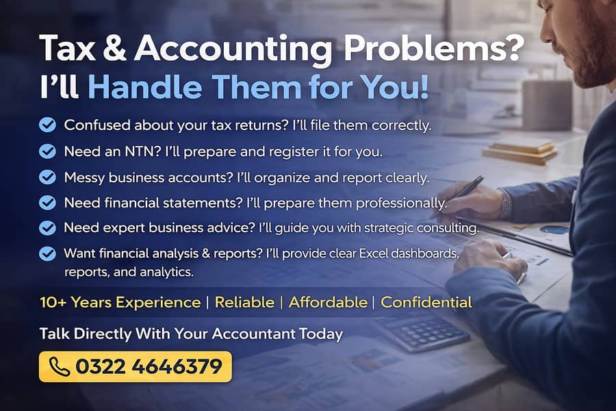 Tax Consultant / SECP / Tax Services / Excel reporting / Accountant

                                                            alt=