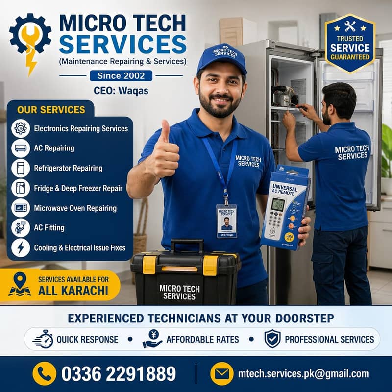 Fridge Repair - AC Repair - Microwave Repair - Deep Freezer Repair

                                                            alt=