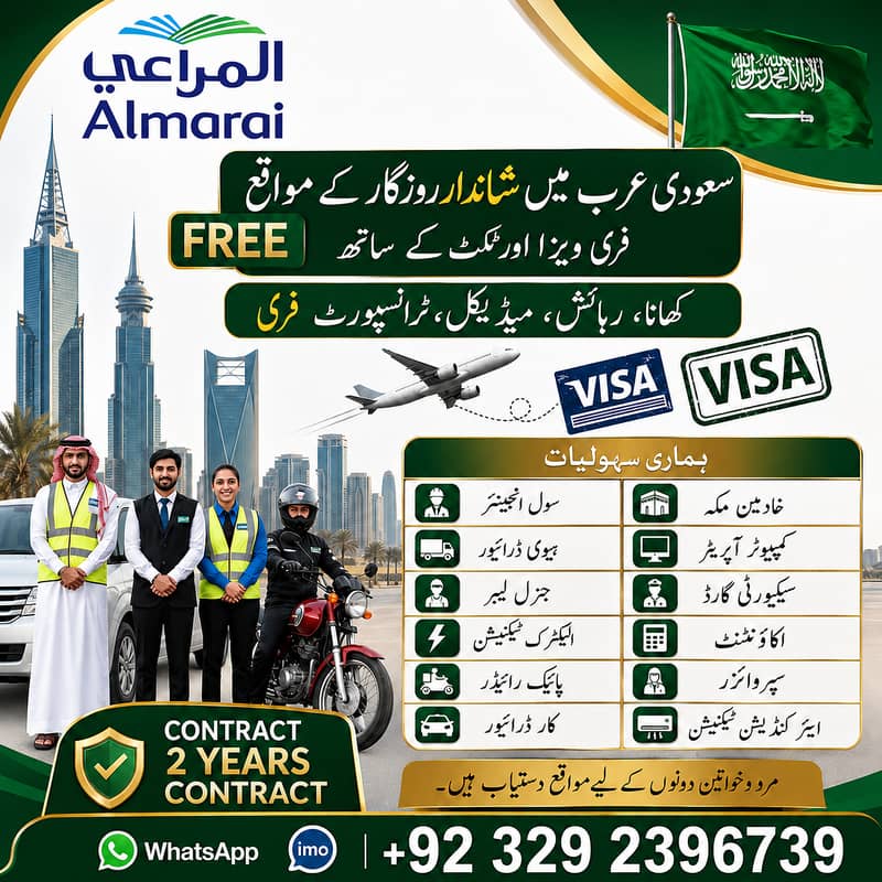 Work visa /Job Available / Job/Jobs /Jobs in Saudi Arabia /need Staff