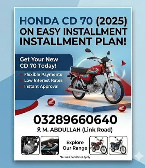 Honda CD 70 2025 avail on easy installments

                                                            alt=