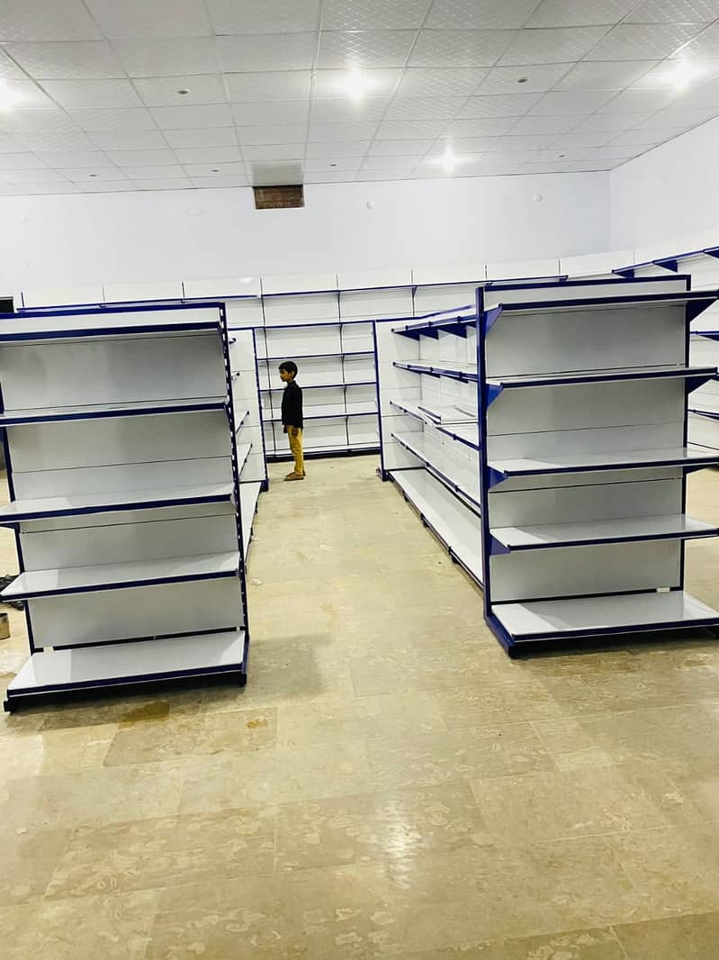 Super store racks, wall racks, Gondola Racks, Cash Counters, Trolleys

                                                            alt=