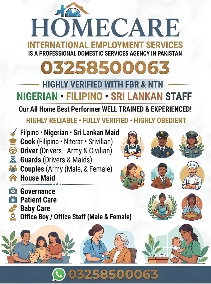 Negirian Maids / House Maids /cook/House chef / Baby Sitter available

                                                            alt=